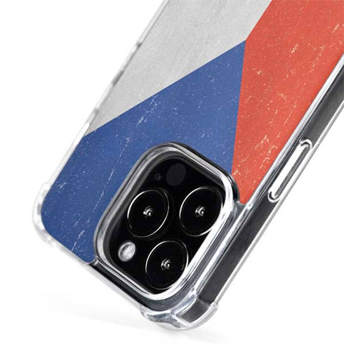 Czech Republic Flag Distressed iPhone 13 Pro MagSafe Case